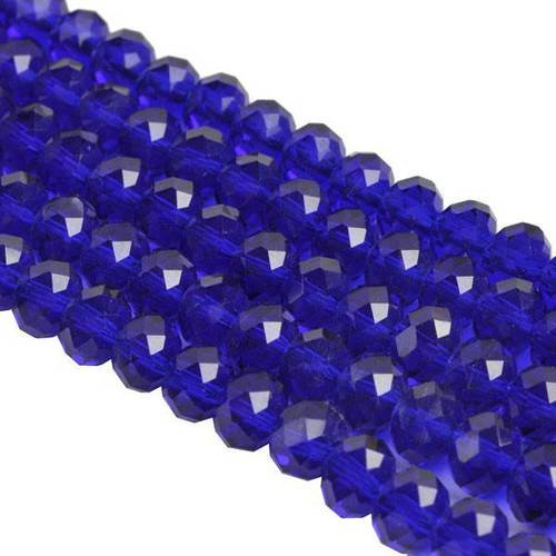10 perles à facettes cristal verre octogonale bleu lagon  6x4mm pfo014 