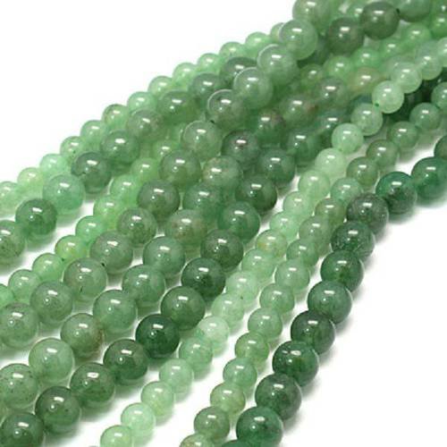 1 brin perles 6mm aventurine pierre naturelle ronde vert jade   pgav201603 