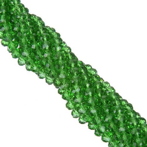 50 perles à facettes  verre octogonale vert 4x6mm ref pfo201602v 