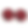 2 cabochons rond en verre avec images arbre de vie rouge 20mm ref ci201605 