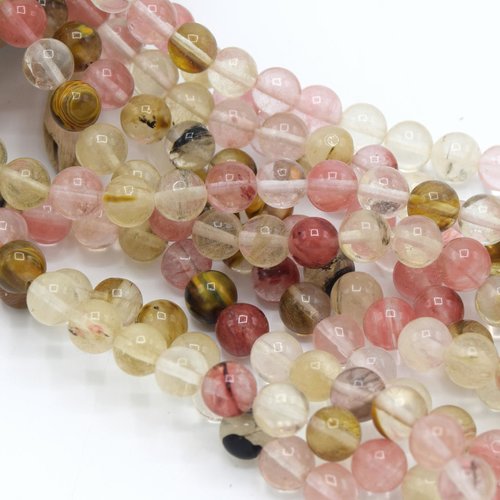 6 perles rondes tiger skin 10mm