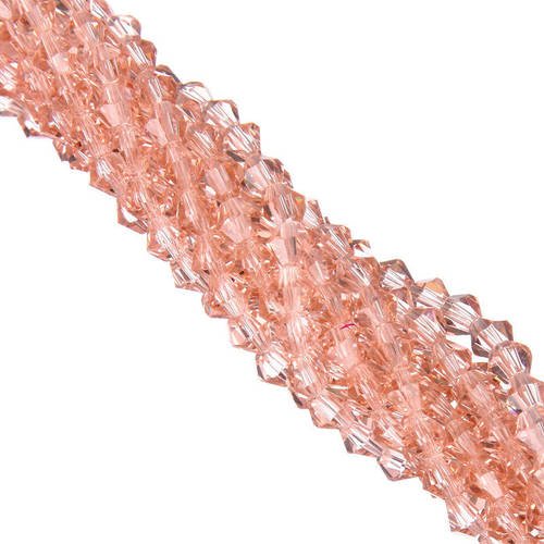 110 perles  à facettes cristal verre toupie rose 4mm pf08 
