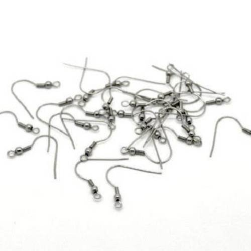 10 crochets boucle d'oreille avec perle acier inoxydable 20mm x 19mm sbo201606 