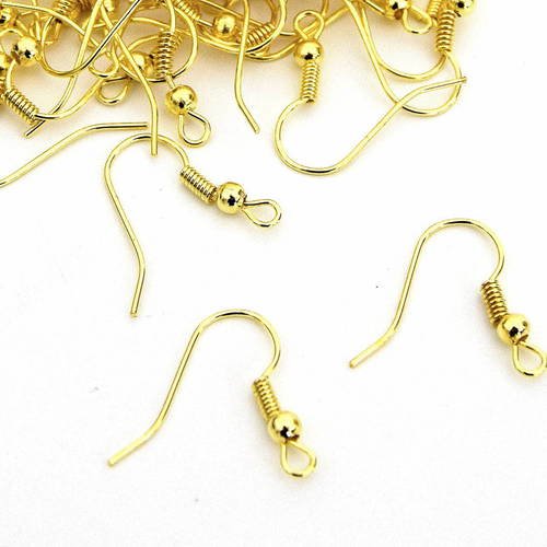 50 crochets boucle d'oreille  en métal doré 18mm coo201601