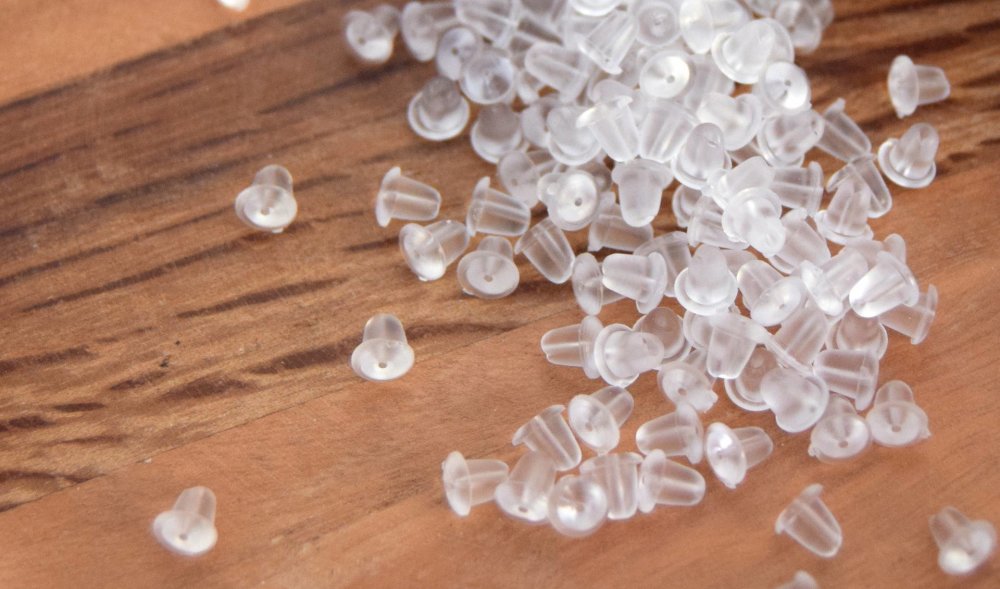 Accessoires Bijoux Lot De 500 Fermoirs De Boucles D'Oreilles En Silicone 4mm - Caoutchouc Souple Avec Boîte De Rangement Lot 500 Pièces