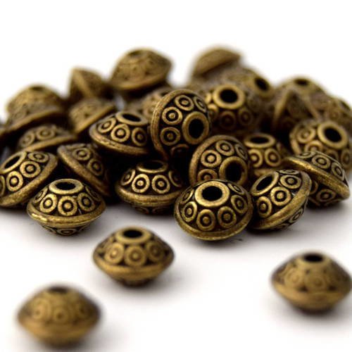 10 perles intercalaires bicône couleur bronze 6x4mm ref pib201601 