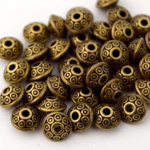 20 perles intercalaires antique bronze soucoupe 6x4mm ref pib2016011 