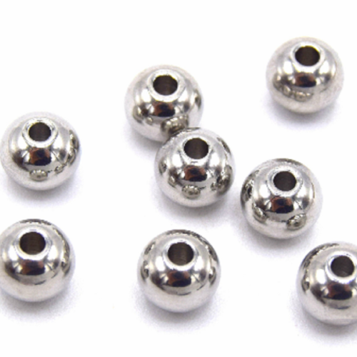 X20 perles rondes en acier inoxydable de ø 4 mm  - pm50