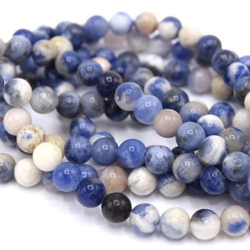 X50 perles de sodalite  bleu  ø6mm