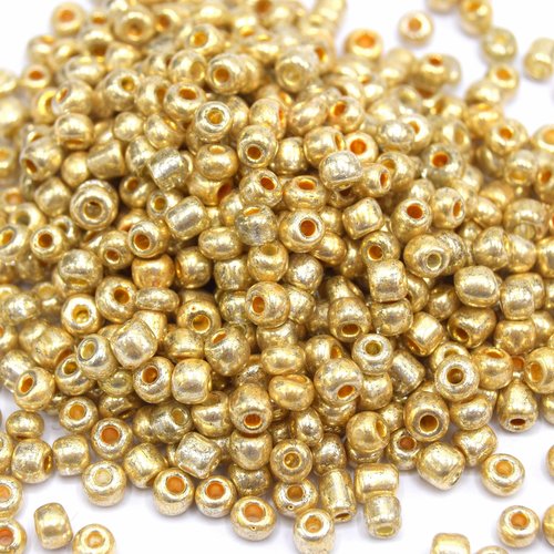20g perles de rocaille verre ronde 3.5~mm or ~280 perles