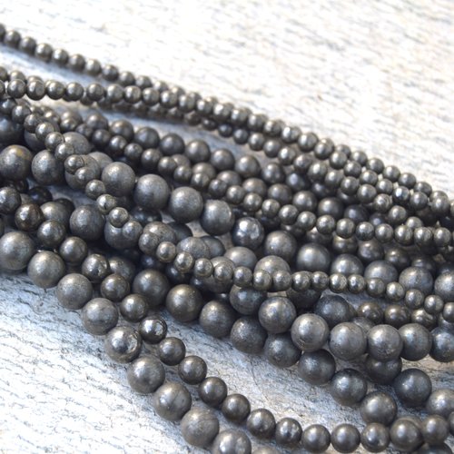20 perles de pyrite naturelle 4mm/6mm/8mm