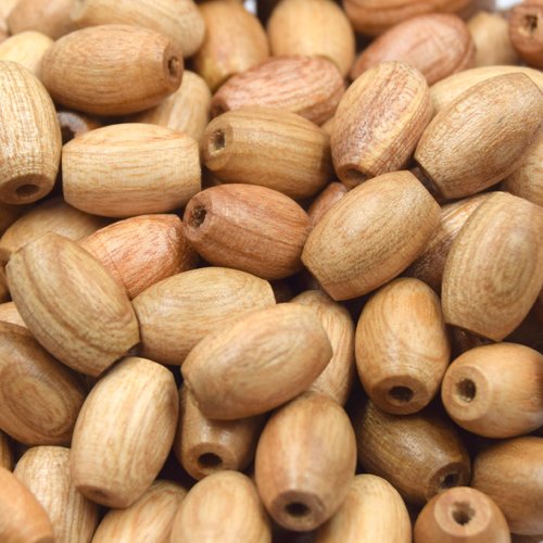 Perles bois frêne ovale 12x8mm - lot 50 - façonnage artisanal solaire | creatist shop