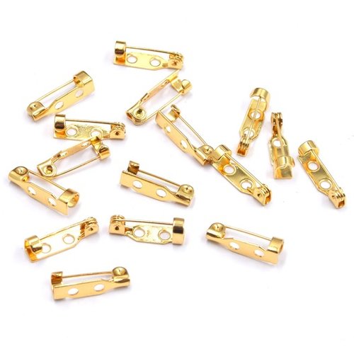 5 supports accessoires de broche en acier inoxydable, plaqué or 18 carats