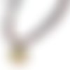 Collier organza marron avec cabochon en verre * hirondelle * 4