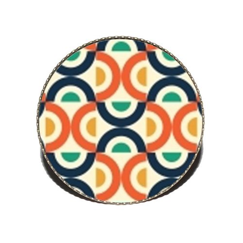 Bague bronze avec cabochon en résine * motifs multicolores * 6