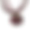 Collier organza marron avec cabochon en résine * motifs psychédéliques * 3