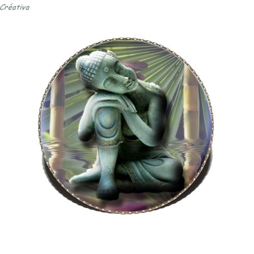 Bague bronze avec cabochon en résine * bouddha zen * 