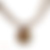 Collier organza marron avec cabochon en résine * formes géométriques * 