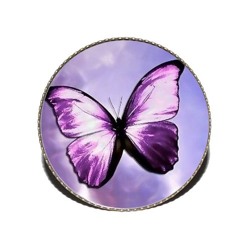 Bague bronze avec cabochon en résine * papillon violet * 