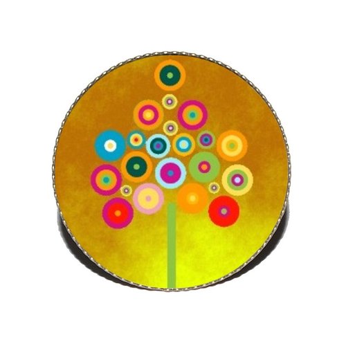 Bague bronze avec cabochon en résine * arbre multicolore * 2