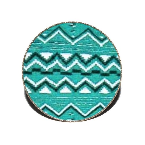 Bague bronze avec cabochon en résine * motifs navajo * 3