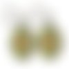 Boucles d’oreilles bronze avec cabochons en résine * motifs seventies * 4