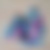 Lot de 50 perles etoiles lune etoile coeur et fleur - noir, blanc, rose et bleu - 7x5mm