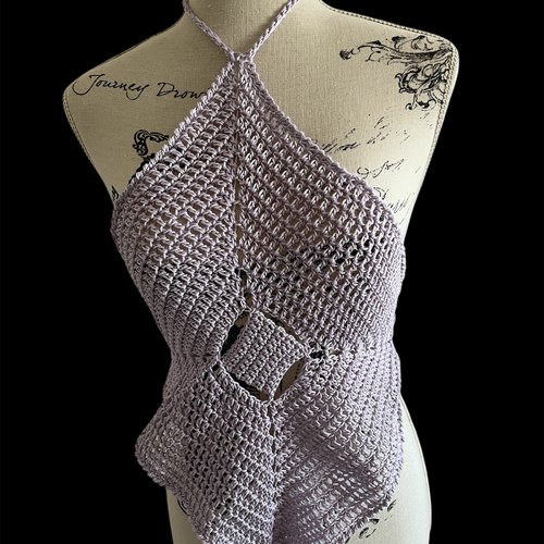 Caraco dos nu mauve femme