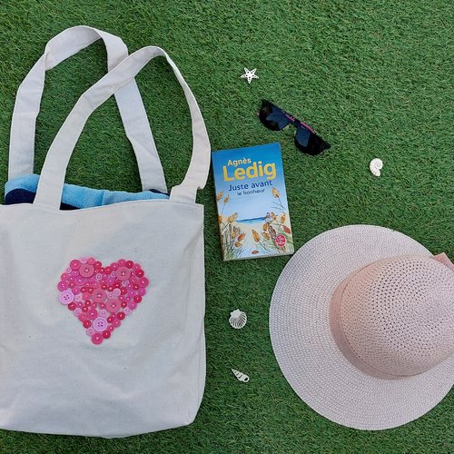 Tote bag coeur en bouton