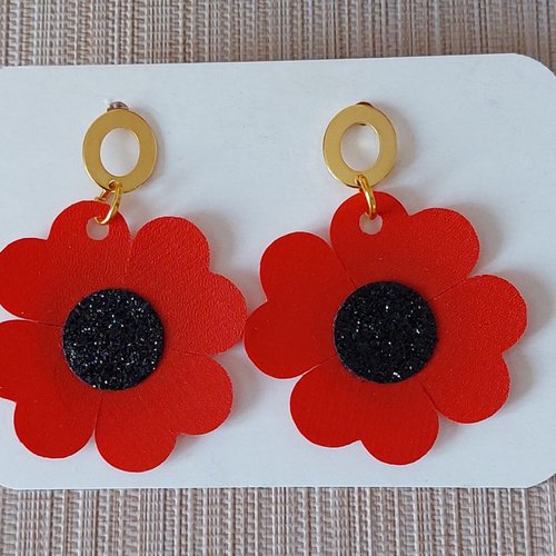 Boucles d'oreilles coquelicots
