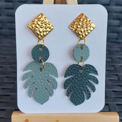 Boucles d'oreilles monstera