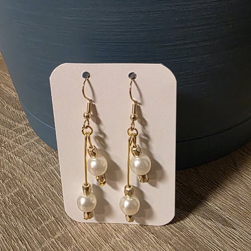 Boucles d'oreilles imitation perles de culture