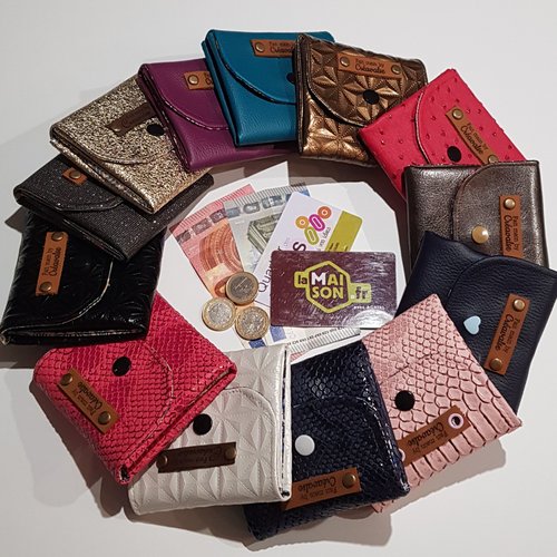 Gresel Porte-Monnaie Talon Simili Cuir Avec Boîte Cadeau - Porte Euro Compact Noir