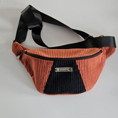 Sac banane  en velours côtelé. fabrication française.livraison gratuite