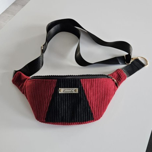 Sac banane  en velours côtelé. fabrication française.livraison gratuite
