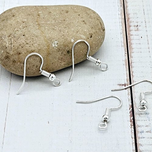 190 crochets d'oreilles argent clair