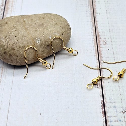 190 crochets d'oreilles or doré