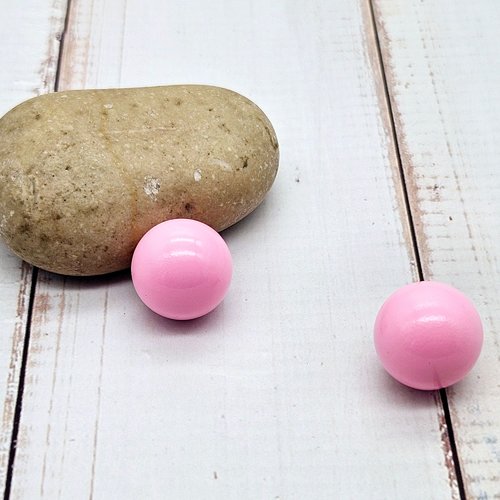 2 perles sonores 16mm couleur rose création bolas de grossesse