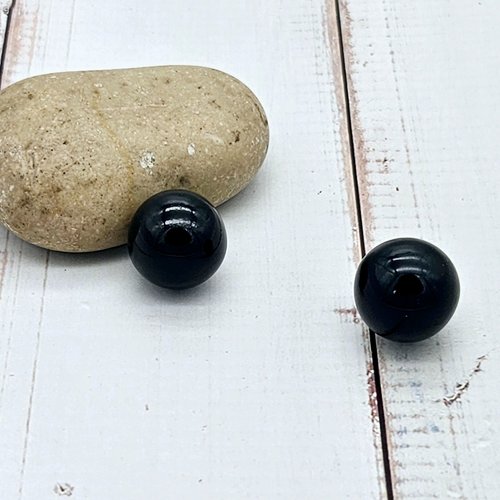 2 perles sonores 16mm couleur noir création bolas de grossesse