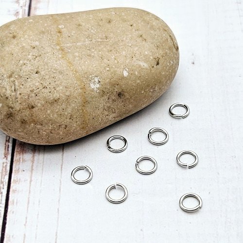 50 anneaux de jonction 5mm argent platine