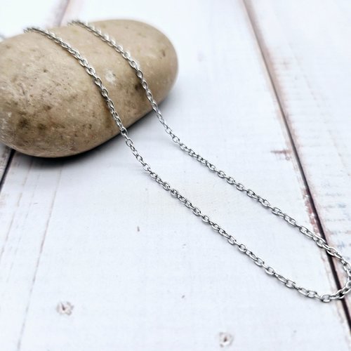 Chaîne maille forçat, 5m, acier inoxydable 2x1,5mm