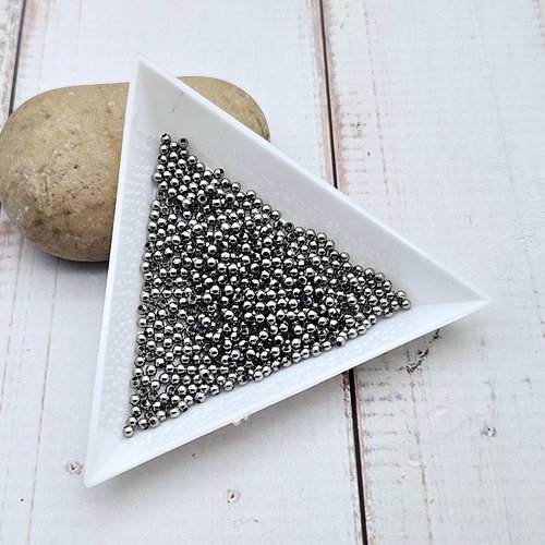 500 perles rondes 2mm acier inoxydable