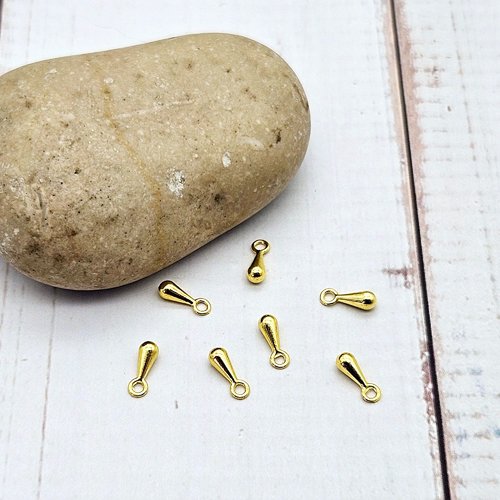 200 breloques gouttes 7mm couleur or
