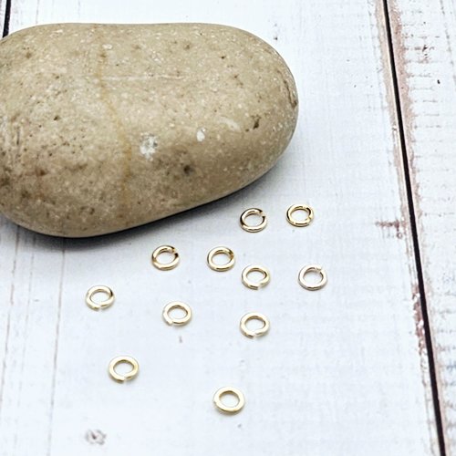 50 anneaux de jonction 4mm couleur or