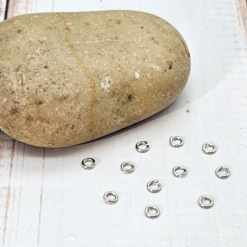50 anneaux de jonction 3mm argent platine
