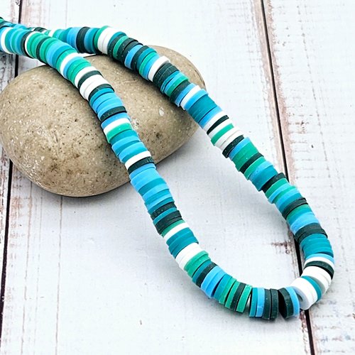 290 perles heishi tons turquoise vert 6mm