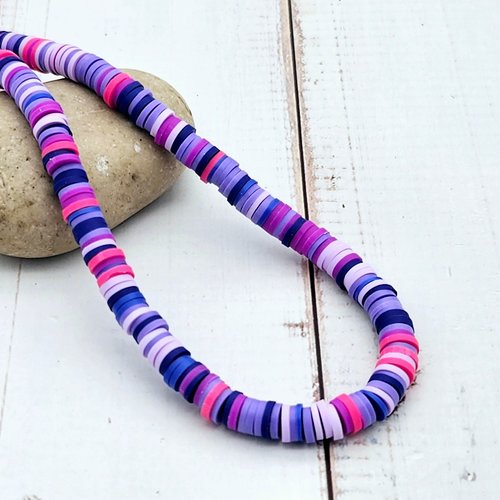 290 perles heishi tons violet 6mm