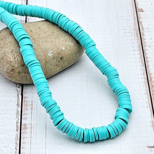 290 perles heishi turquoise 6mm