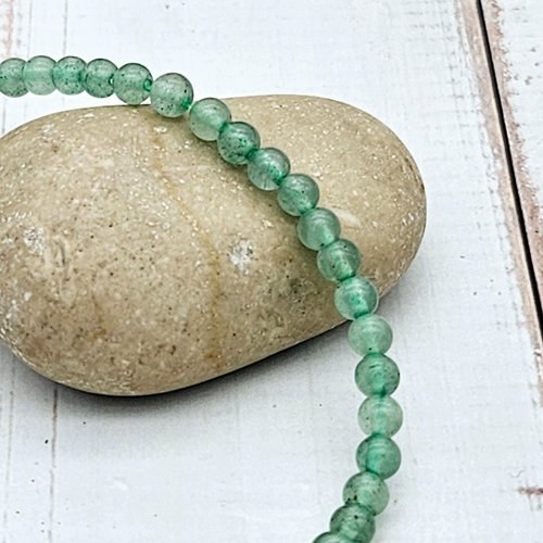 90 perles aventurine rondes 4mm