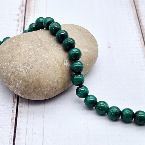 20 perles malachite rondes 6mm